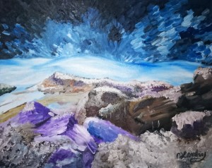 Snow on the Peaks, 2017, oil on canvas, 30" x 24"