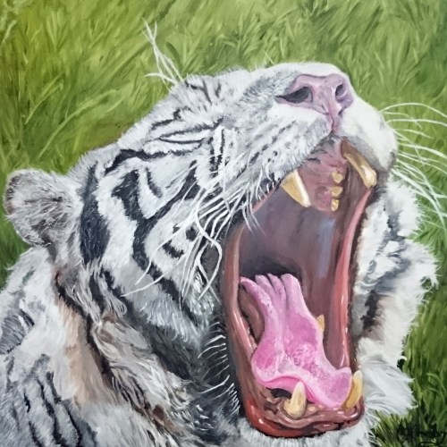 The Flehmen Response, 2016, oil on canvas, 40" x 40"