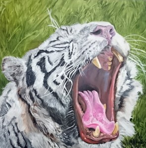 The Flehmen Response, 2016, oil on canvas, 40" x 40"